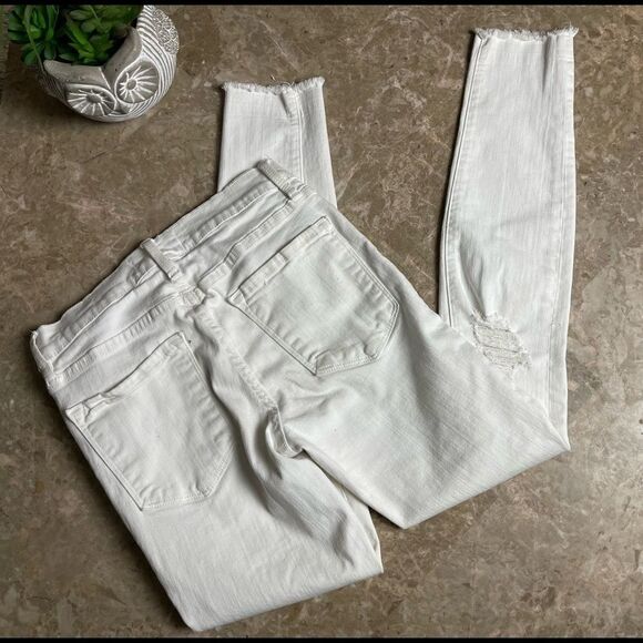 𝅺frame Le Skinny de Jeanne white distressed Crop size 26 - Picture 3 of 16